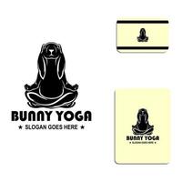 Bunny yoga logo vector