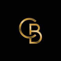 letter cb logo with gold style vector