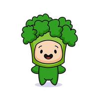 ilustración de niños vegetales de brócoli vector