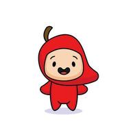 Chili kids costume illustration vector