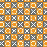 Orange and gray squares with O and X shaped vector