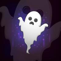 The flying halloween ghost esport mascot design vector