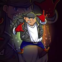 The cool thief esport mascot design vector