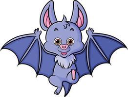 The hand drawn of the tiny bat with open wings vector