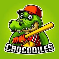 Baseball crocodile mascot vector