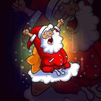 The sleepy santa clause esport mascot design vector