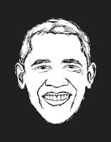 barack obama vector sketch illustration, scribble art