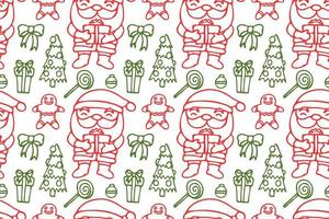 Cute Santa Clause seamless pattern art, white background. vector