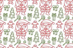 Cute Santa Clause seamless pattern art, white background. vector