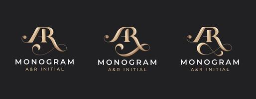 letter a r monogram serif logo vector