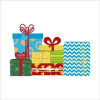 A set of gift boxes for Christmas, birthday, New Year, greetings. vector