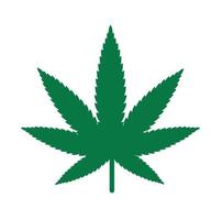 símbolo de la hoja de marihuana, marihuana o icono de cáñamo vector