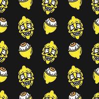 seamless pattern of horror lemon vector