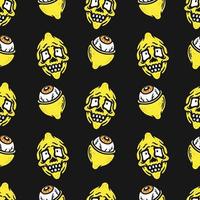 seamless pattern of horror lemon vector