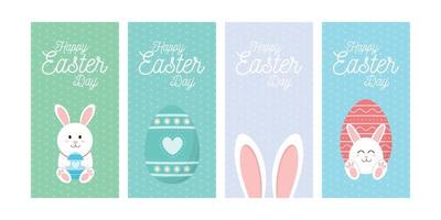 Set of easter day background vector illustration.Usable for Banners, posters, cover design templates, social media stories wallpapers.
