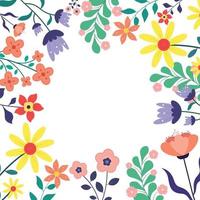 Beautiful spring background with flowers vector illustration.