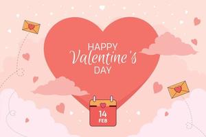 Happy Valentine's day background with heart composition for a trendy banner, poster or greeting card. vector