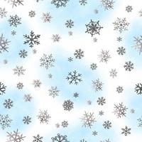 Winter blue seamless pattern with silver snowflakes vector