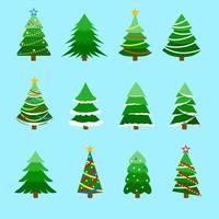 Set of christmas trees vector