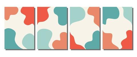 Set of abstract backgrounds with organic shapes in pastel colors. Modern and minimal design templates for branding cover vector