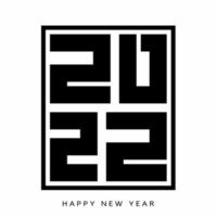 2022 feliz año nuevo. Plantilla de diseño de número 2022. Texto del logotipo 2022 aislado sobre fondo blanco. vector