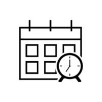 calendar with alarm clock icon vector