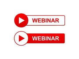 webinar button with play icon vector