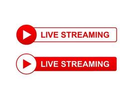 live streaming button with play icon vector