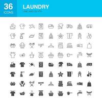 Laundry Line Web Glyph Icons vector