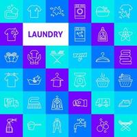 iconos de línea de lavandería vector