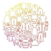 Clothing Line Icon Circle Design vector