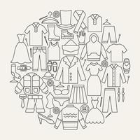 Clothing Line Icons Circle vector