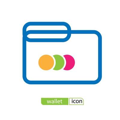 wallet icon or logo for app ui and web design