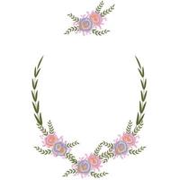 Floral Frame Collection. flowers circle frame arranged un a shape of the wreath perfect for wedding invitations and birthday cards vector