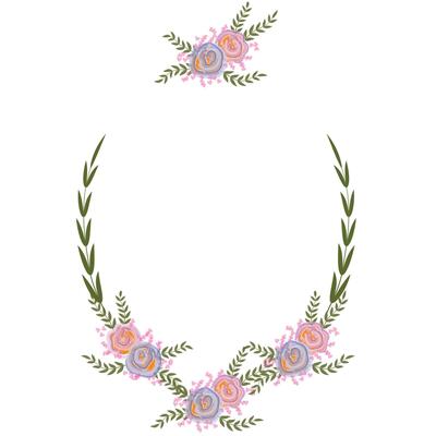 Floral Frame Collection. flowers circle frame arranged un a shape of the wreath perfect for wedding invitations and birthday cards