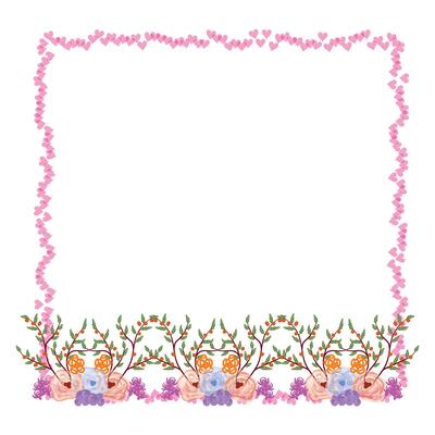 Floral Frame Collection. flowers circle frame arranged un a shape of the wreath perfect for wedding invitations and birthday cards