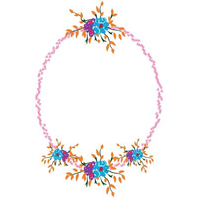 Floral Frame Collection. flowers circle frame arranged un a shape of the wreath perfect for wedding invitations and birthday cards