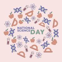 National Science Day Decorated with Various Chemistry Objects Vector Design could be used to complete projects about National Science Day