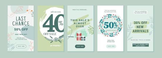 Winter sale. Vector illustrations for web and social media sale banners, shopping and e-commerce, store branding, sale tags and coupons, product promotion, marketing.