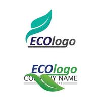 logotipos de hoja de árbol y naturaleza de la ecología de la hoja de árbol verde vector