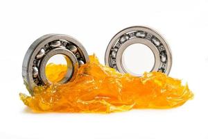 Ball bearing stainless with grease lithium machinery lubrication for automotive and industrial  isolated on white background with clipping path photo