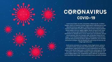 Coronavirus covid-19 pandemic vector background with copy space. Pathogen respiratory from Wuhan China. Novel Corona virus 2019-nCoV banner.