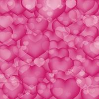 Fondo 3d de corazones rosas fuertes. tarjeta de felicitación brillante del día de San Valentín. ilustración vectorial romántica. plantilla de diseño fácil de editar. vector