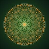 Mandala on green background vector