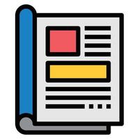 MAGAZINE ICON LINE COLOR . vector