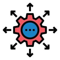 DISTRIBUTION ICON LINE COLOR . vector