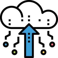 CLOUD UPLOAD ICON VECTOR .