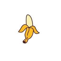 Vector Peeled Banana on a white background