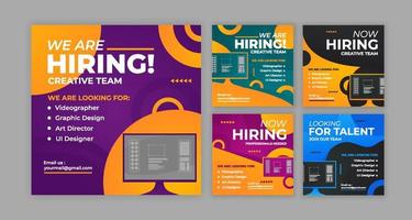 Collection of Social Media We Are Hiring vector