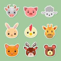 Collection of Spring Animals Sticker Pack vector